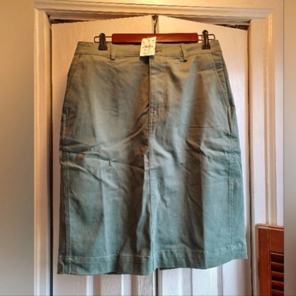 Green Jcrew Factory Chino Midi Skirt - Picture 3 of 3